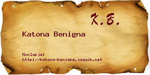 Katona Benigna névjegykártya